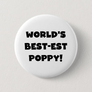 Black Text World's Best-est Poppy Gifts 6 Cm Round Badge