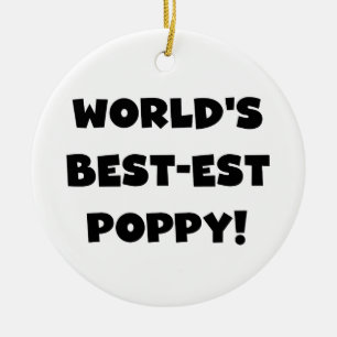 Black Text World's Best-est Poppy Gifts Ceramic Tree Decoration