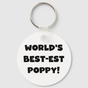 Black Text World's Best-est Poppy Gifts Key Ring