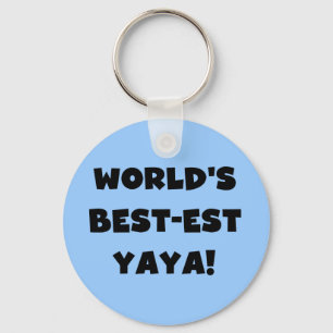 Black Text World's Best-est Yaya Gifts Key Ring