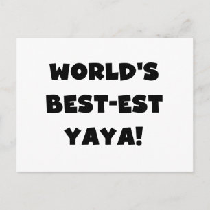 Black Text World's Best-est Yaya Gifts Postcard