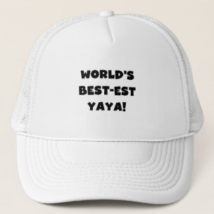 Black Text World's Best-est Yaya Gifts Trucker Hat