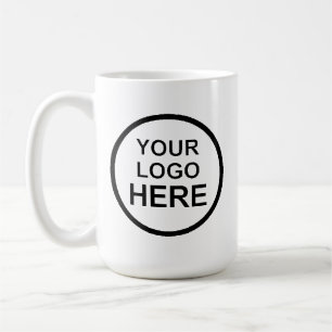 black text your logo here coffee mug