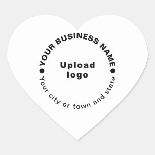 Black Texts Business Brand on Heart Shape Sticker