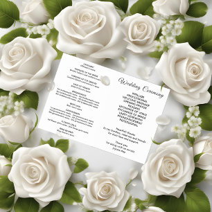  Black Texts on White Background Wedding Program Programme