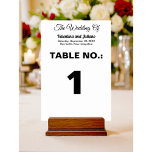 Black Texts on White Background Wedding Table Number<br><div class="desc">Guide your guests to their designated seats and enhance your table setting with this plain black texts on a solid white background table number card, a design for couples or hosts who prefer plain texts without any things in the background. Texts are centre aligned and combination of calligraphy and script...</div>