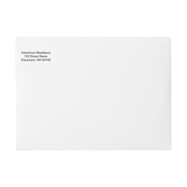 Black Texts on White Background Wedding Wrap Around Label (Front)