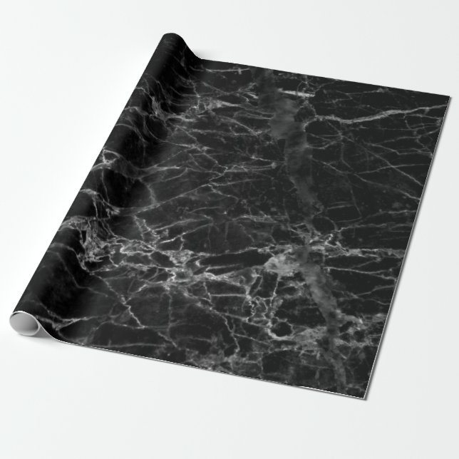 Black texture background stone wrapping paper (Unrolled)