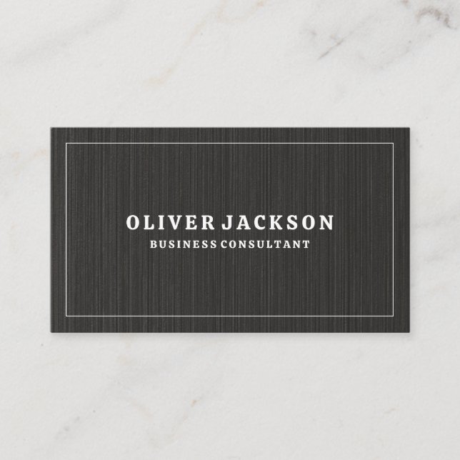 Black Texture Background | White Border Business Card (Front)