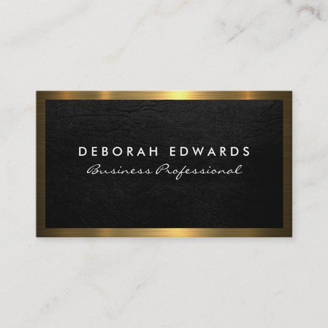 Black Texture | Gold Metallic Shine Business Card (Front)