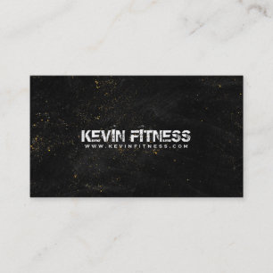 Black Texture Gold Sparkles Fitness Design Business Card