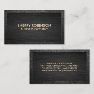 Black Texture Leather Border Business Card