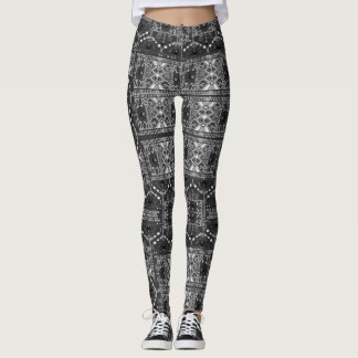 Black Textured Active Leggings