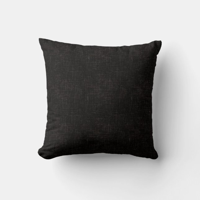 Black textured solid colour cushion (Front)