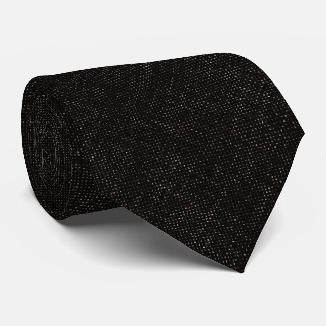 Black textured solid colour tie (Rolled)