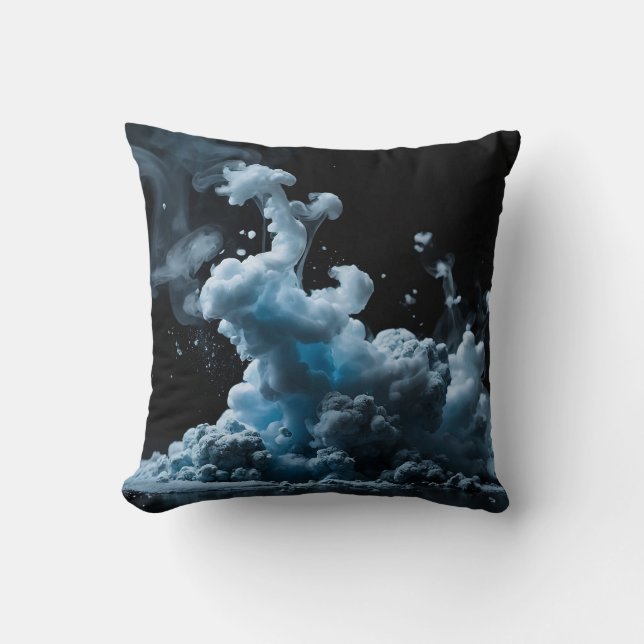 Black & Tha Smoke Abstract  Cushion (Front)