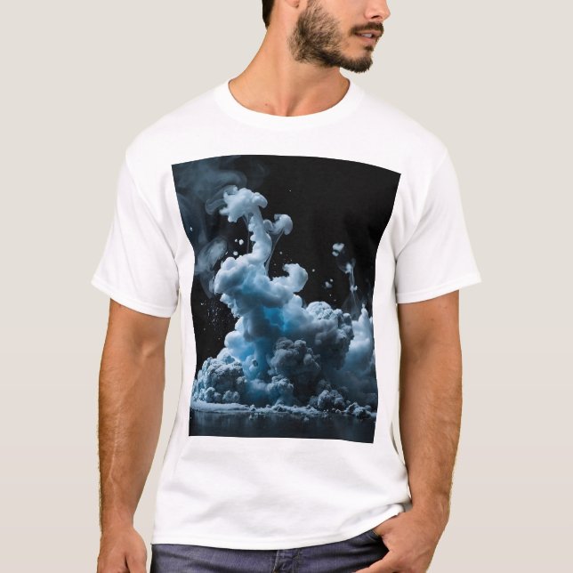 Black & Tha Smoke Abstract T-Shirt (Front)