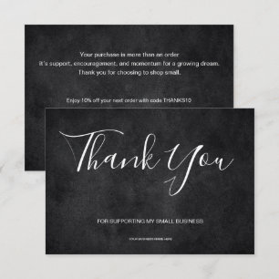 Black Thank You Card Discount Small Business