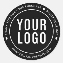 Black Thank You For Your Purchase Stickers Logo