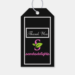 Black Thank you logo Gift Tags