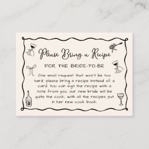 Black That's Amore Bridal Shower Recipe Request  Enclosure Card