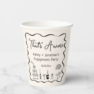 Black That's Amore Engagement Party Paper Cups