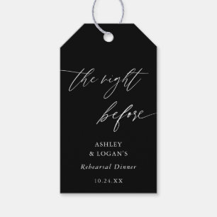 Black The Night Before Rehearsal Dinner  Gift Tags