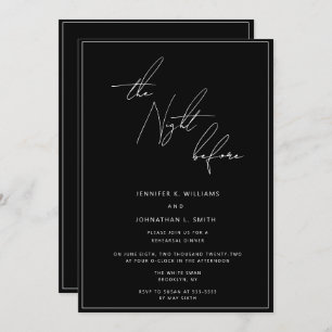Black The Night Before Rehearsal Dinner Invitation