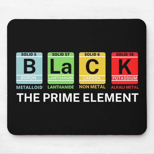 Black The Prime Element Black History Mouse Mat (Front)