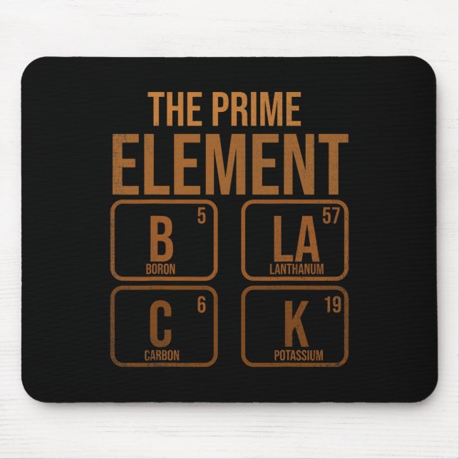 Black The Prime Element  Mouse Mat (Front)