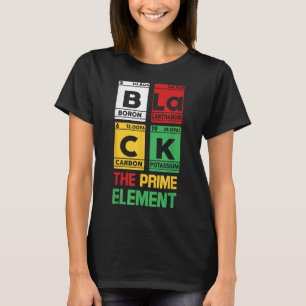 Black The Prime Element Periodic Table Black Histo T-Shirt