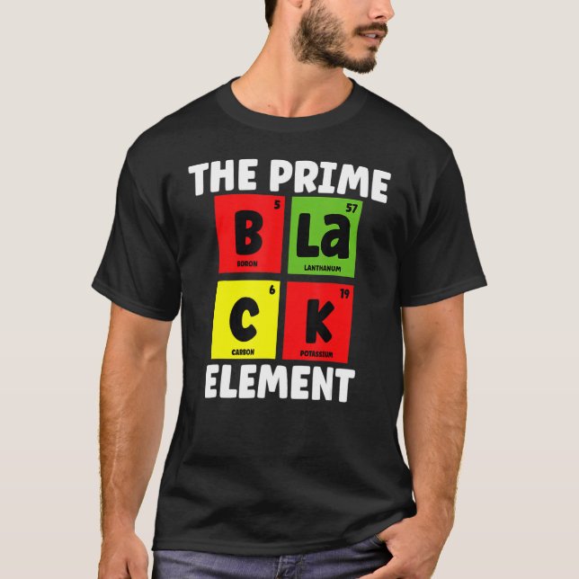 Black The Prime Element Science Teacher Black Prid T-Shirt (Front)