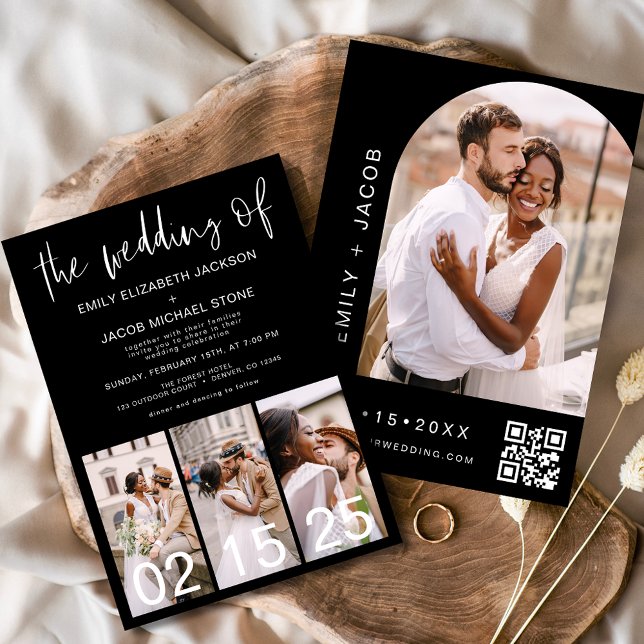 Black The Wedding of Minimalist QR code Invitation (Creator Uploaded)