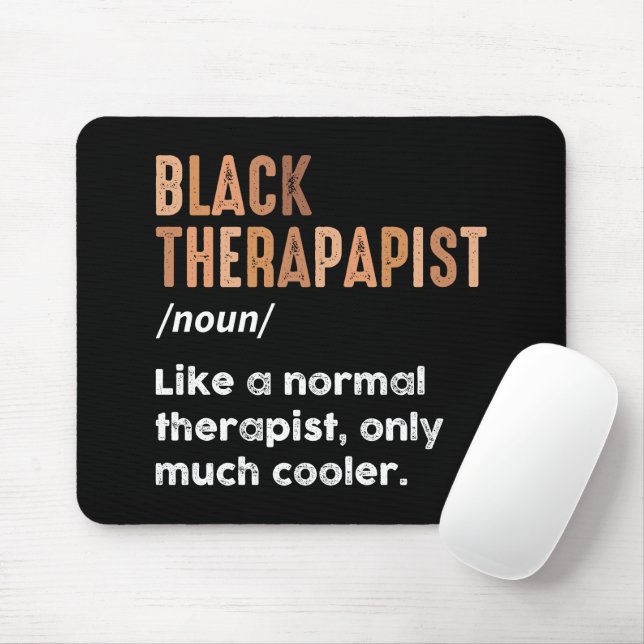 Black Therapist Definition Funny African American Mouse Mat (With Mouse)