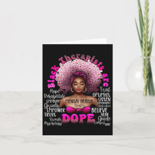 Black Therapist Mental Health Healer Floral Afro B Card