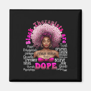Black Therapist Mental Health Healer Floral Afro B Magnet