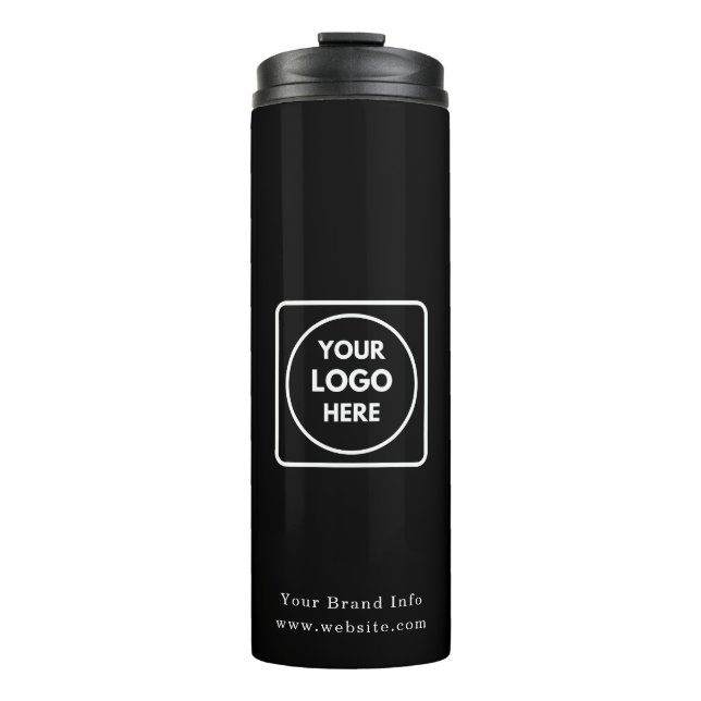 Black Thermal Tumbler | Custom Corporate Business  (Front)