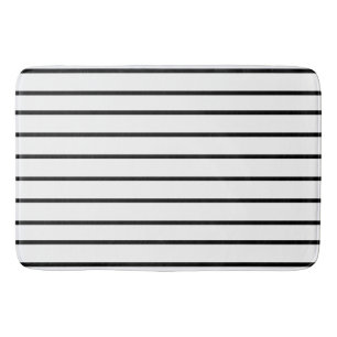Black  thin stripe pattern bath mat