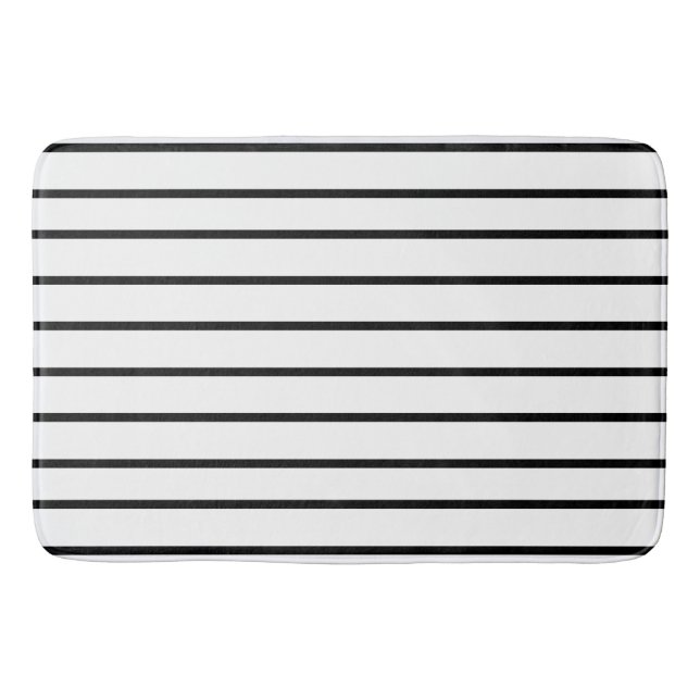 Black  thin stripe pattern bath mat (Front)