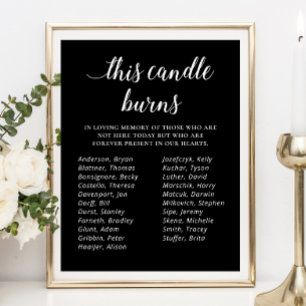 Black This Candle Burns Class Reunion Memorial Poster