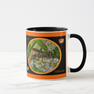 Black Thread-Waist Wasp Halloween Mug