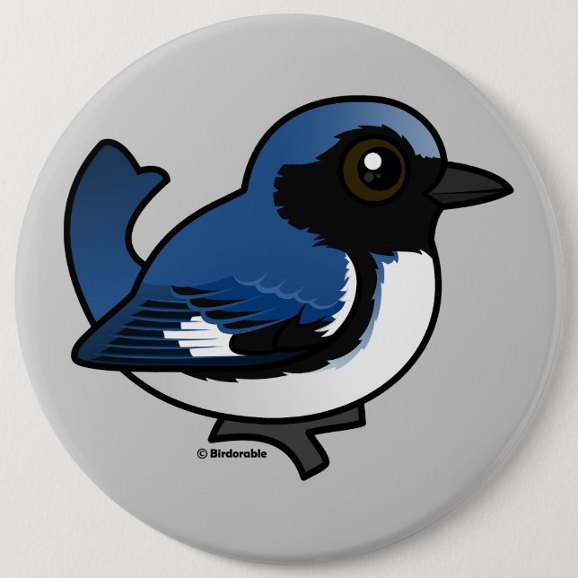 Black-throated Blue Warbler 6 Cm Round Badge (Front)
