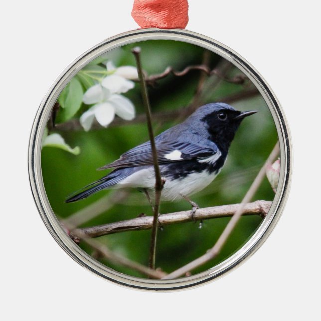 Black-throated Blue Warbler Metal Tree Decoration (Front)