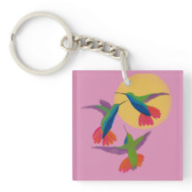 Black Throated Mango Hummingbird Art Button