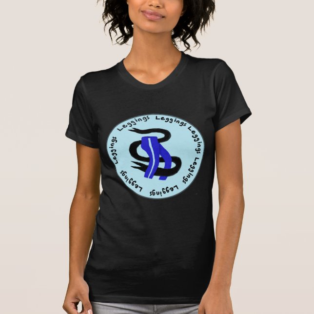 Black Thumbnail Leggings T-Shirt 2 (Front)