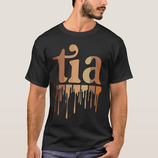Black Tia Grandmother African American Tia Grandma T-Shirt (Front)