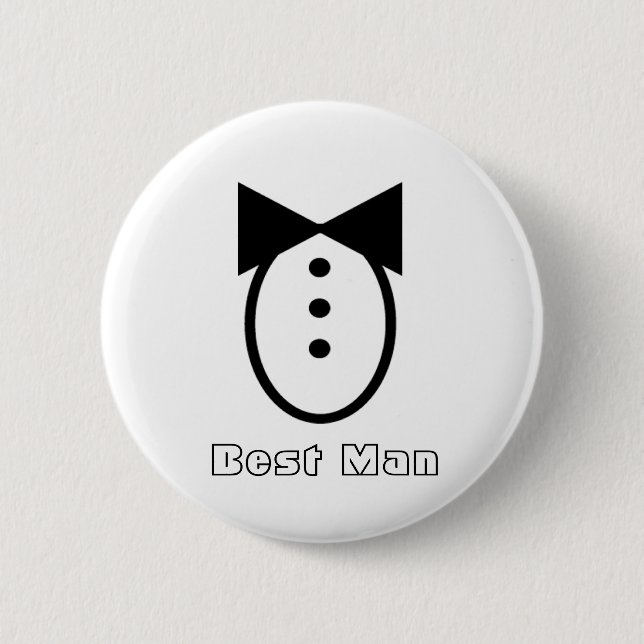black tie 6 cm round badge (Front)
