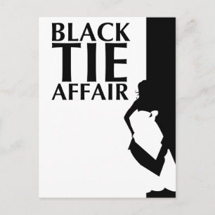 black tie affair : beautiful silhouette postcard