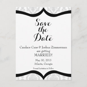 Black Tie Affair Save the Date Announcement Postcard
