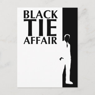 black tie affair : serious silhouette postcard